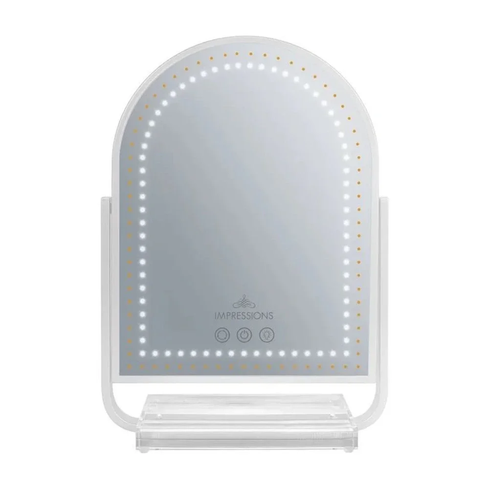 Impressions‎ Vanity White Arched LED Makeup Mirror IVMM-GLMMRLV143-WHT
